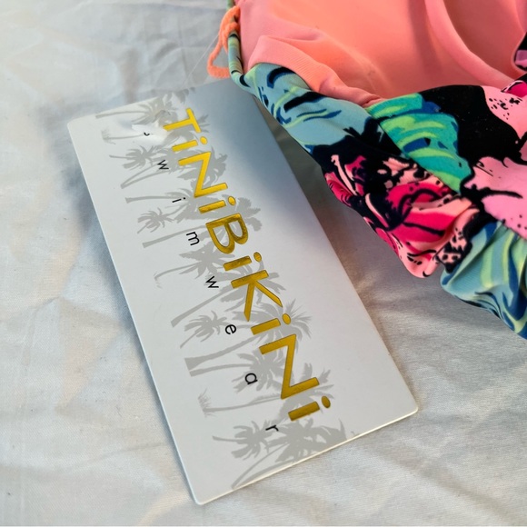 TiniBikini Tiger Lily print high neck swim top women’s size XL new with tags - Picture 6 of 11